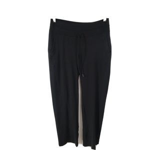 ATHLETA Wide Leg Pant Black Soft Drawstring Waist